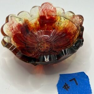 Floral trinket / jewelry holder 7 Approx 4” in Diameter. One of a kind, handmade